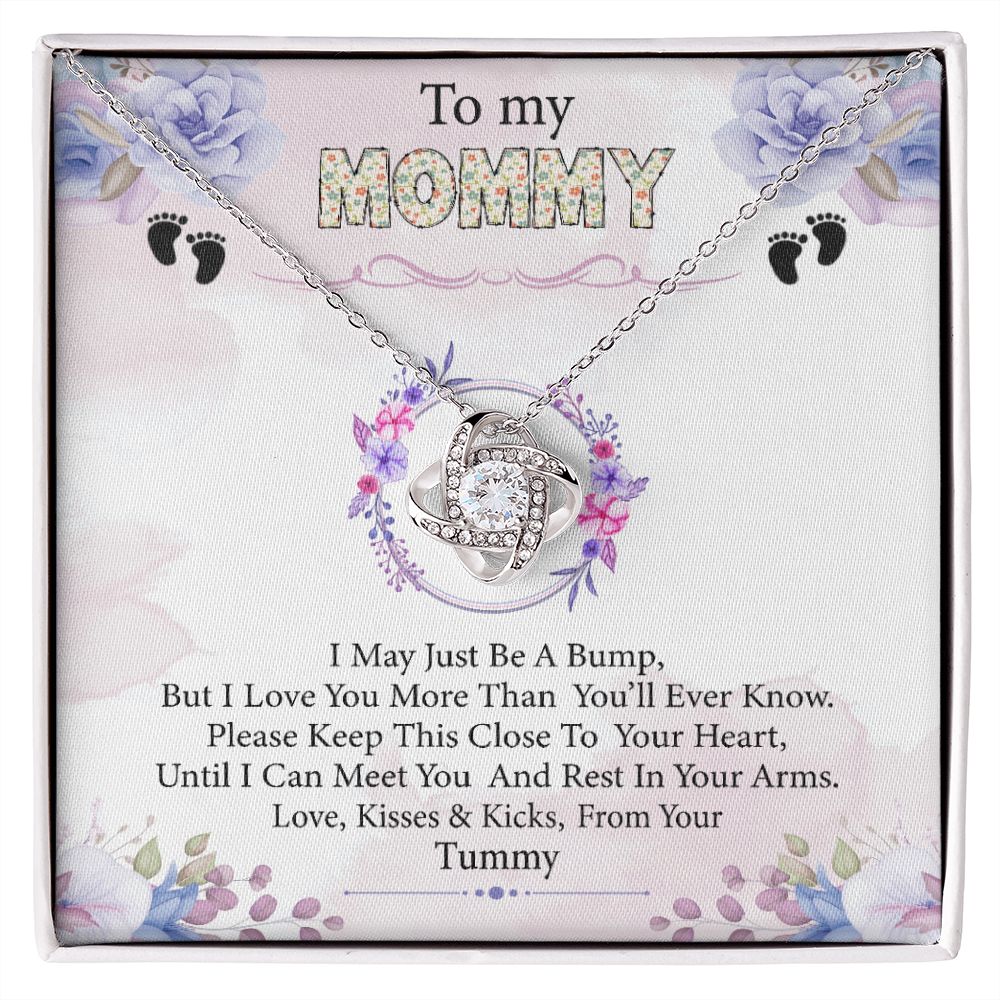 To My Mommy- Bump From Your Tummy - Premium Love Knot Necklace