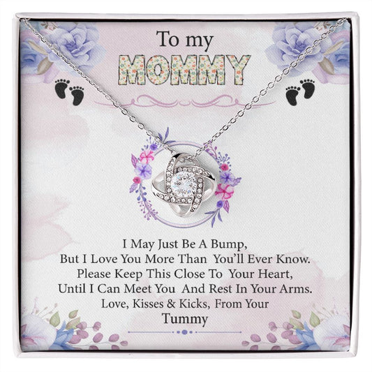 To My Mommy- Bump From Your Tummy - Premium Love Knot Necklace