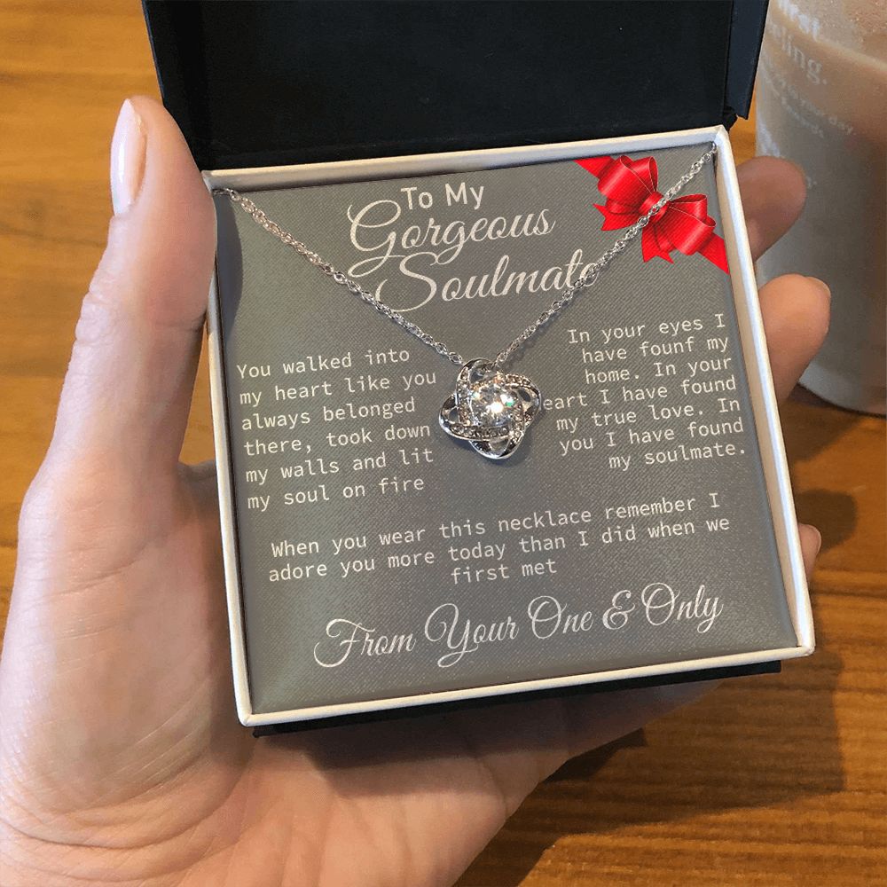 To My Gorgeous Soulmate  - Love Knot Necklace