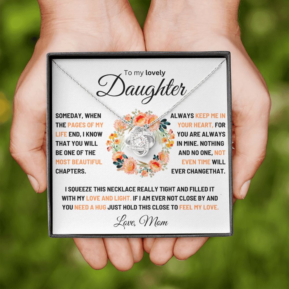 To My Lovely Daughter | Coral Wreath | Love Knot Necklace