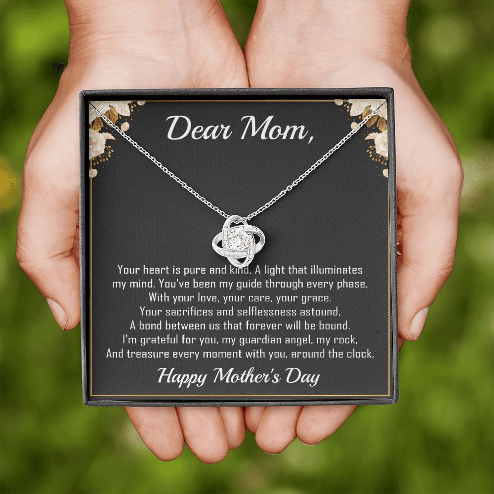 Dear Mom - Heart Pure and Kind -  Premium Love Knot Necklace