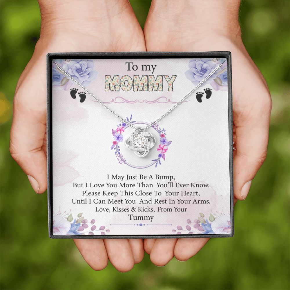 To My Mommy- Bump From Your Tummy - Premium Love Knot Necklace