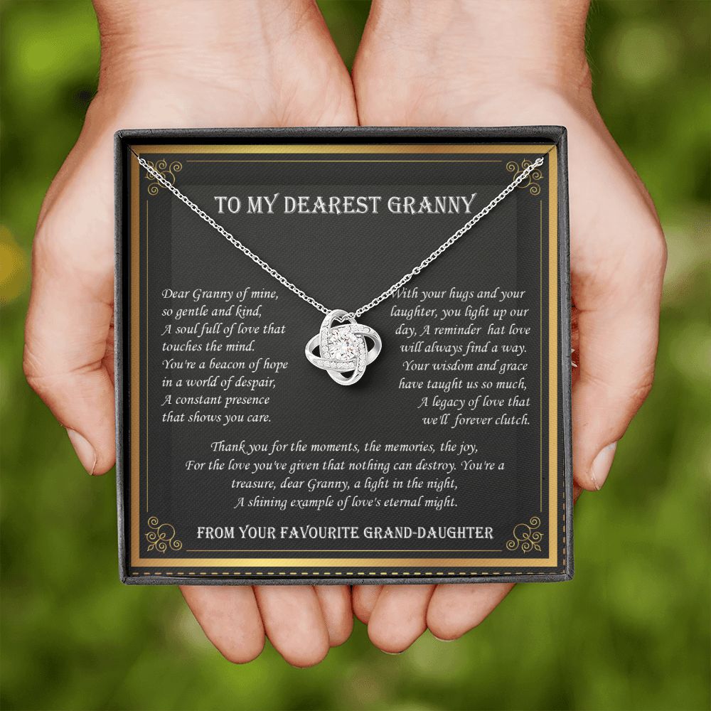 To My Granny - Shining Example of Love - Premium Love Knot Necklace