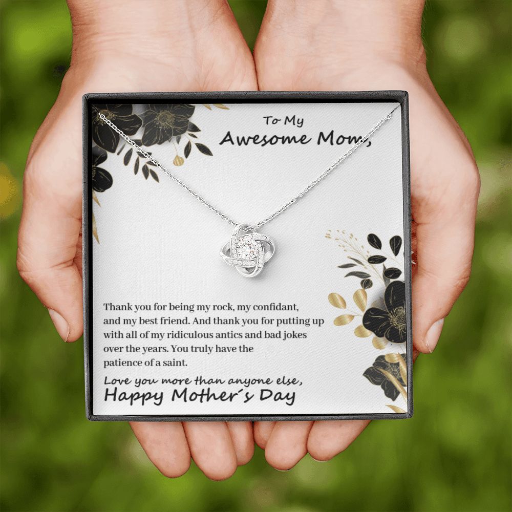 To My Mom - Thanks For Being My Rock - Premium Love Knot Necklace