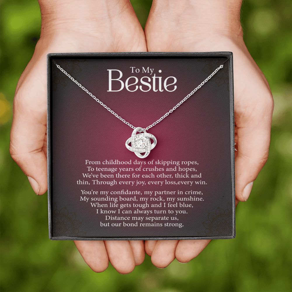 To My Bestie - Every Loss and Every Win -  Premium Love Knot Necklace