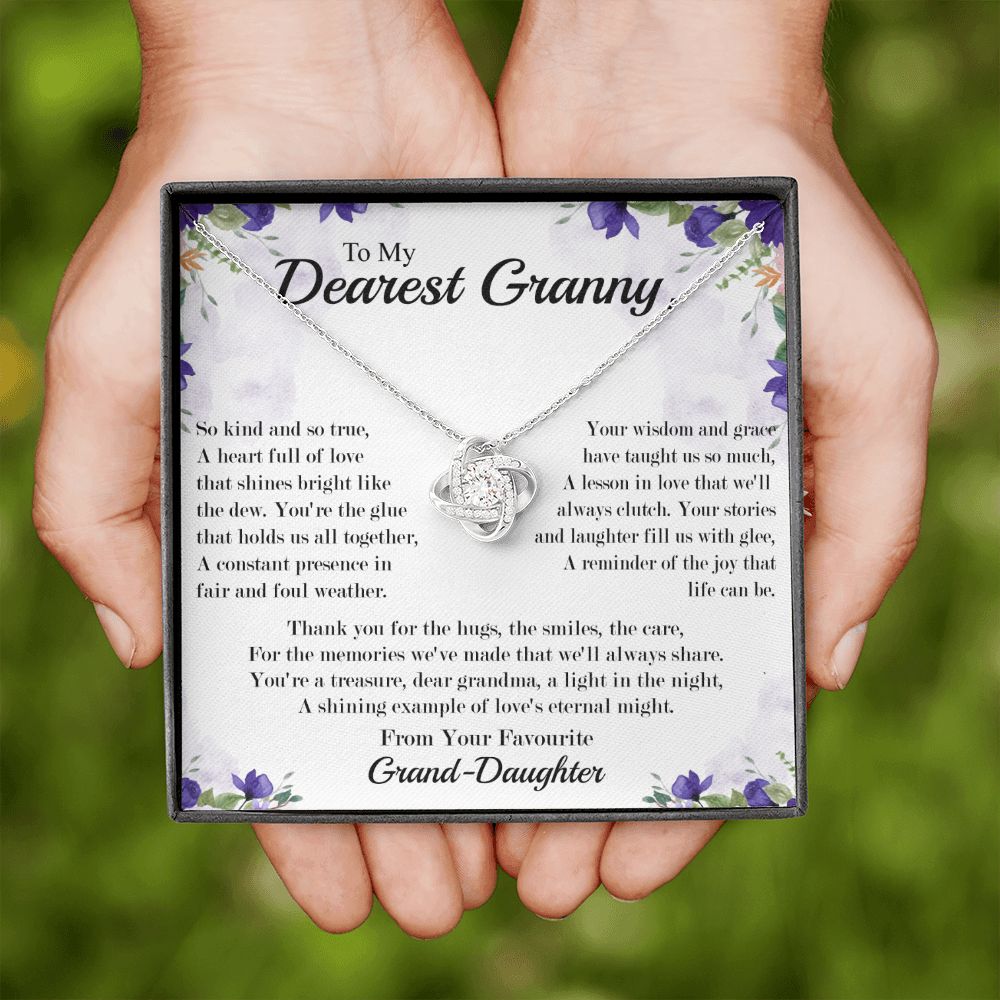 Dearest Granny - From Your Favorite Granddaughter -  Premium Love Knot Necklace