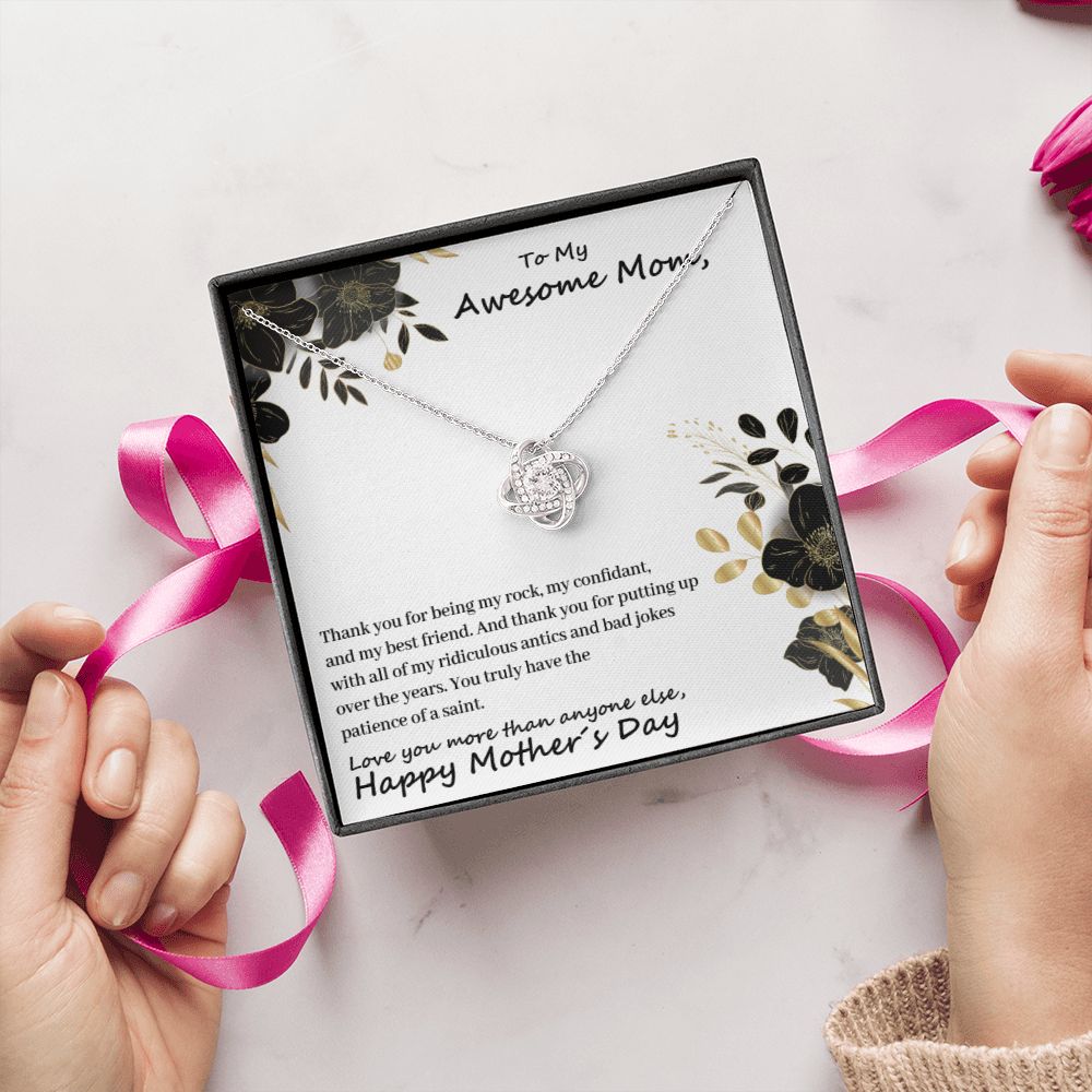 To My Mom - Thanks For Being My Rock - Premium Love Knot Necklace