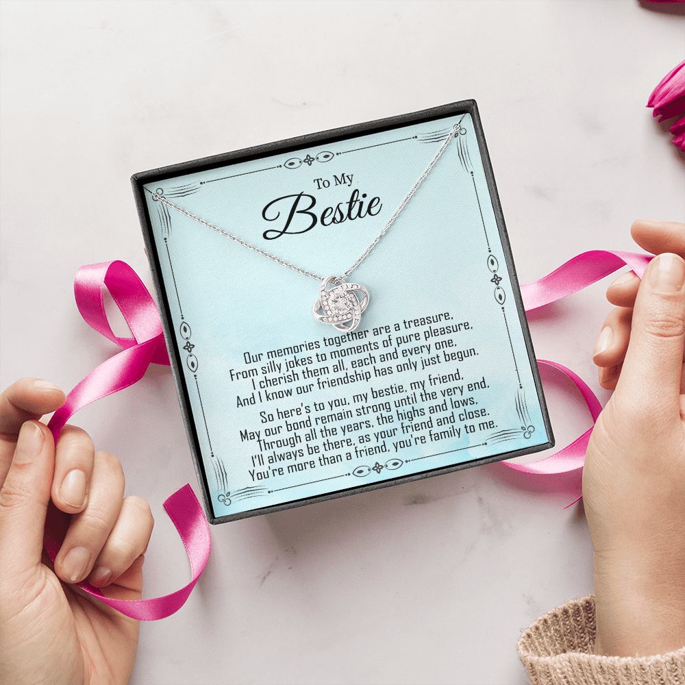 To My Bestie - Friendship Just Begun -  Premium Love Knot Necklace