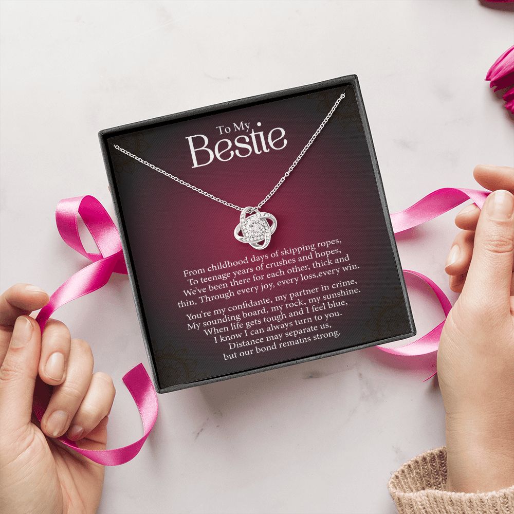 To My Bestie - Every Loss and Every Win -  Premium Love Knot Necklace