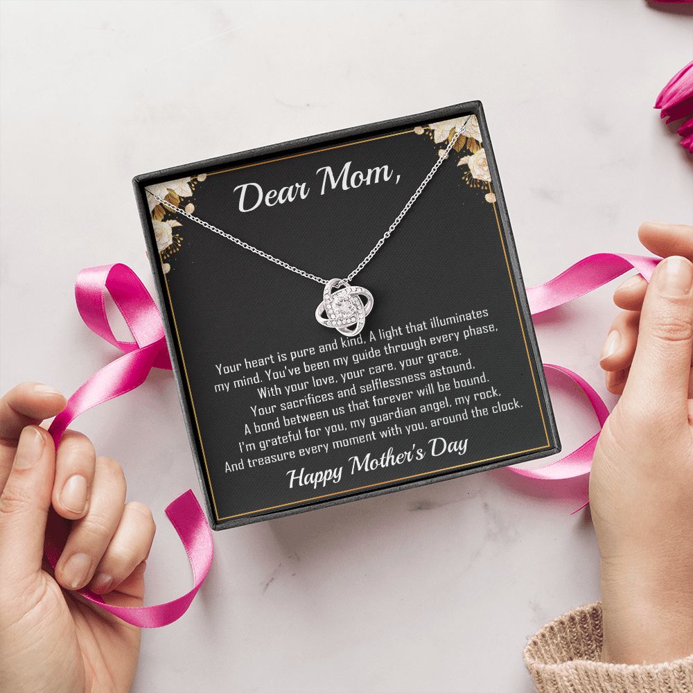 Dear Mom - Heart Pure and Kind -  Premium Love Knot Necklace