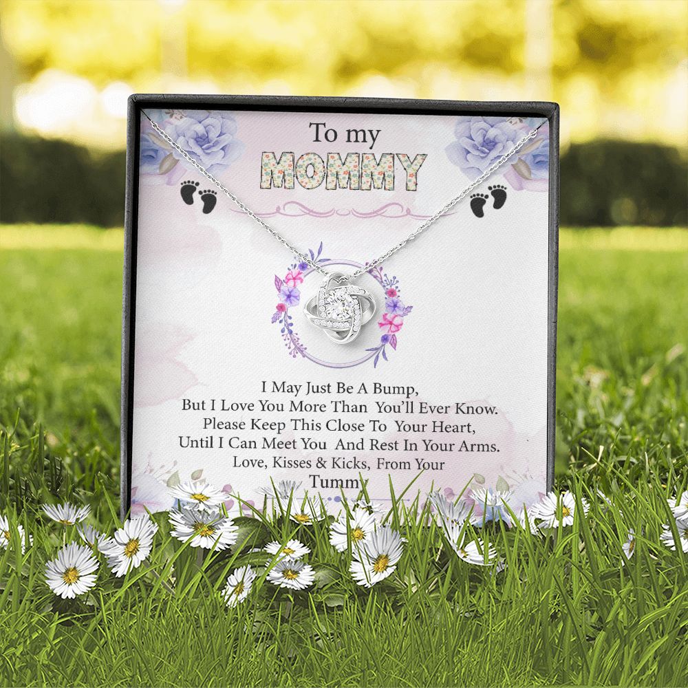 To My Mommy- Bump From Your Tummy - Premium Love Knot Necklace