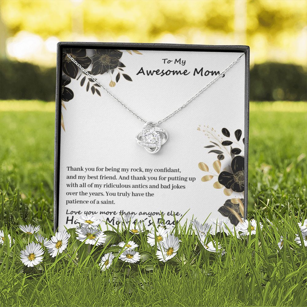 To My Mom - Thanks For Being My Rock - Premium Love Knot Necklace