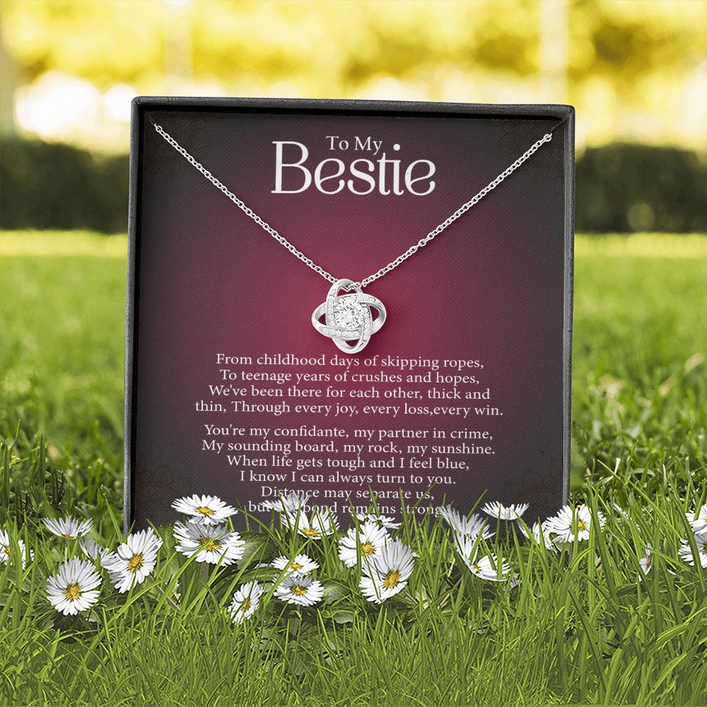 To My Bestie - Every Loss and Every Win -  Premium Love Knot Necklace