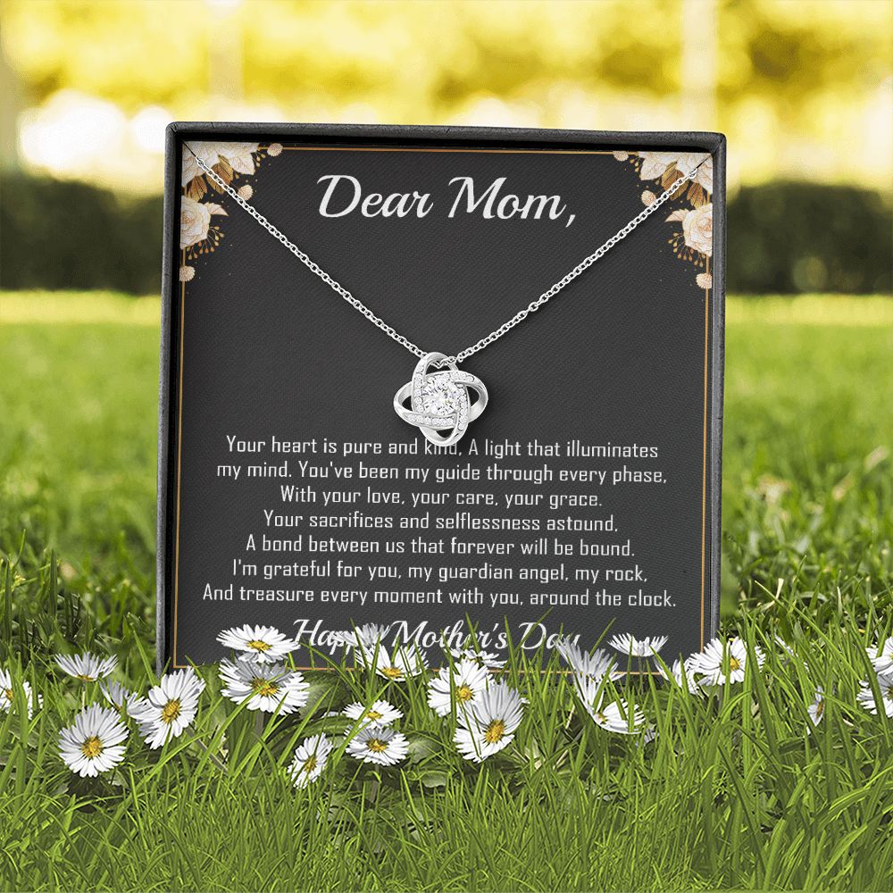 Dear Mom - Heart Pure and Kind -  Premium Love Knot Necklace