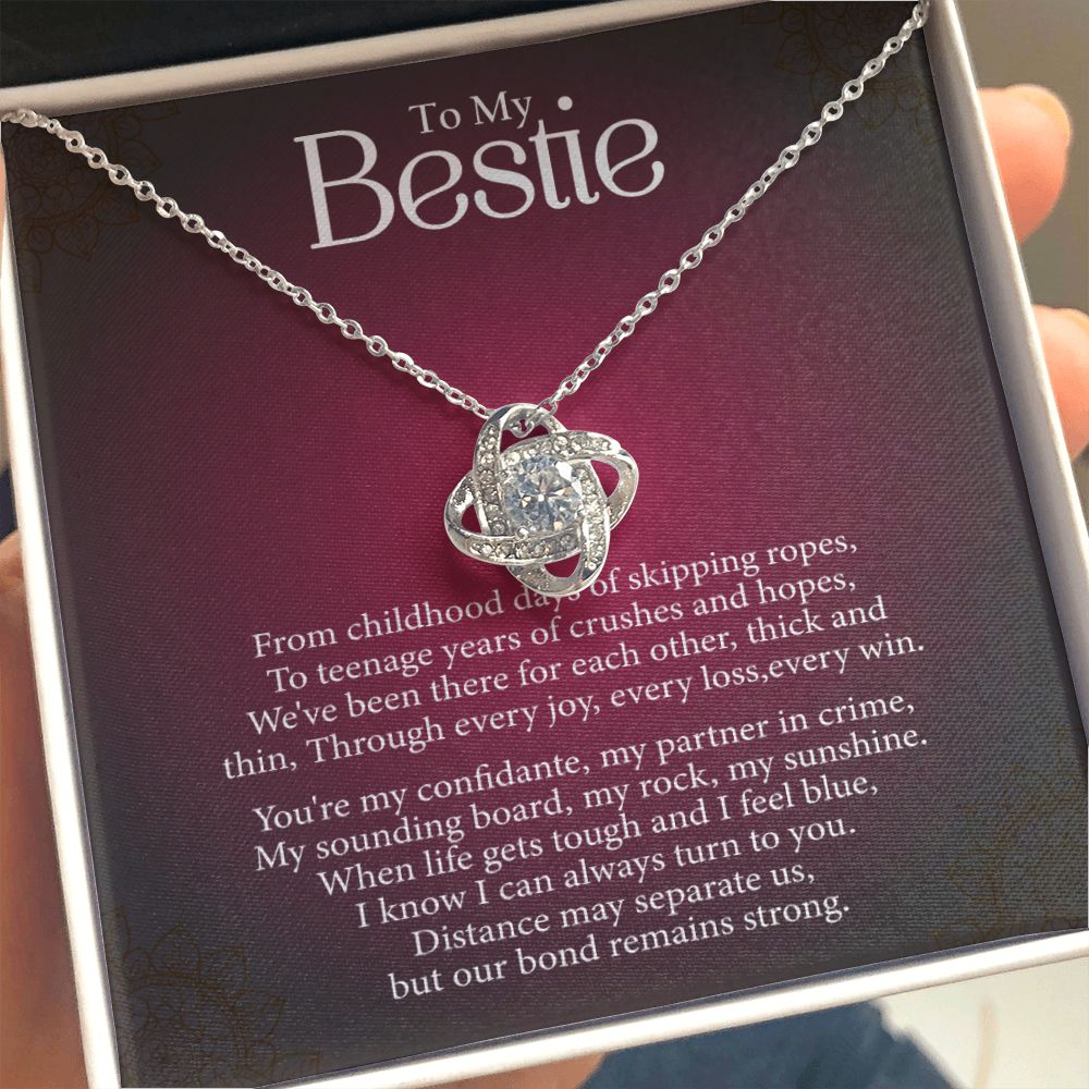 To My Bestie - Every Loss and Every Win -  Premium Love Knot Necklace