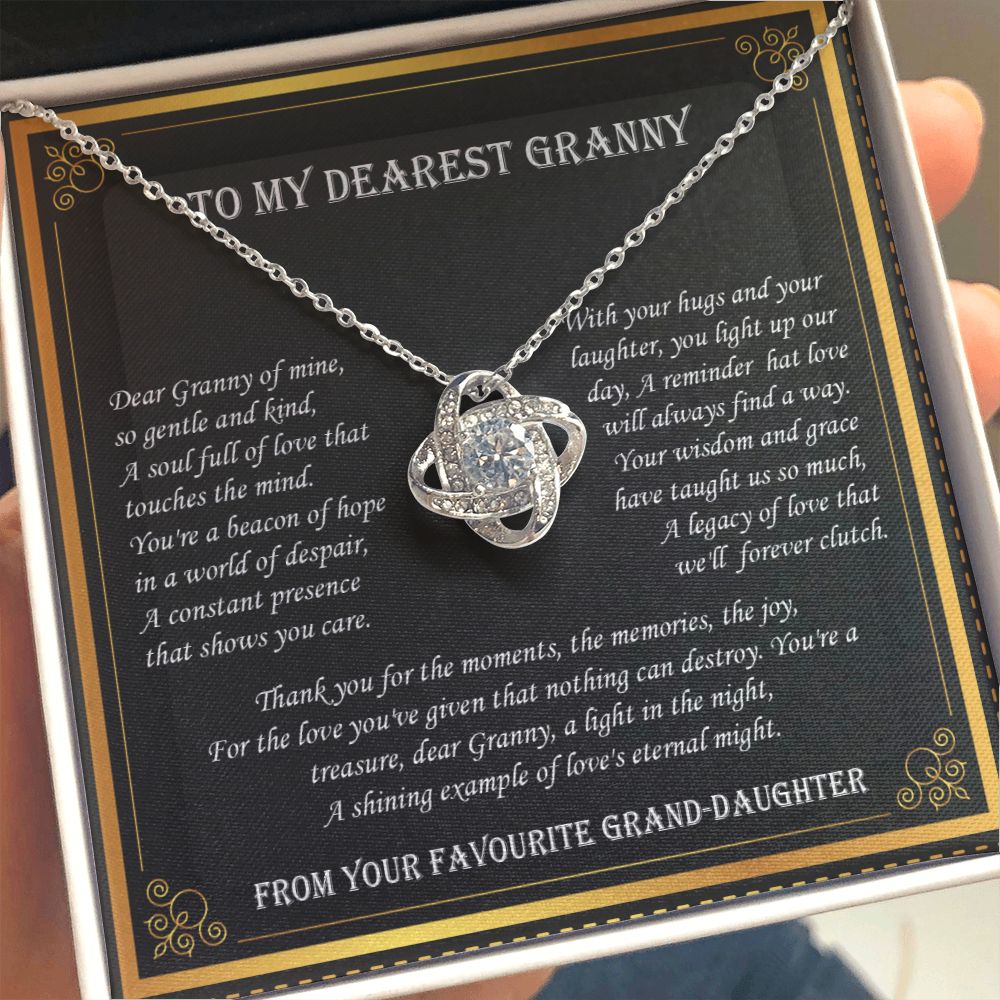 To My Granny - Shining Example of Love - Premium Love Knot Necklace