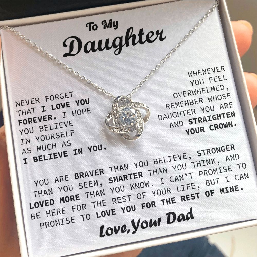 To My Daughter - Believe In Yourself - Love Knot Necklace