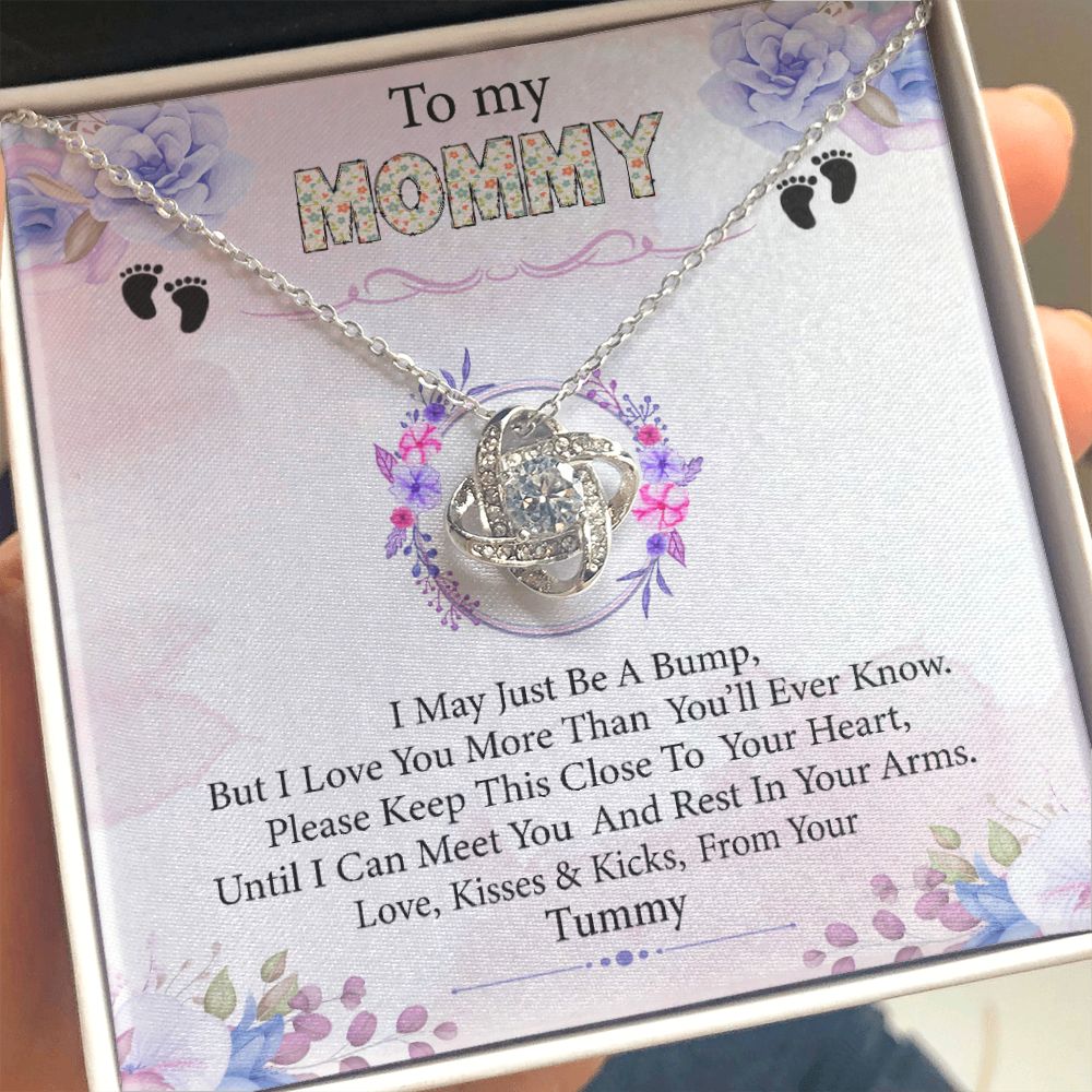 To My Mommy- Bump From Your Tummy - Premium Love Knot Necklace
