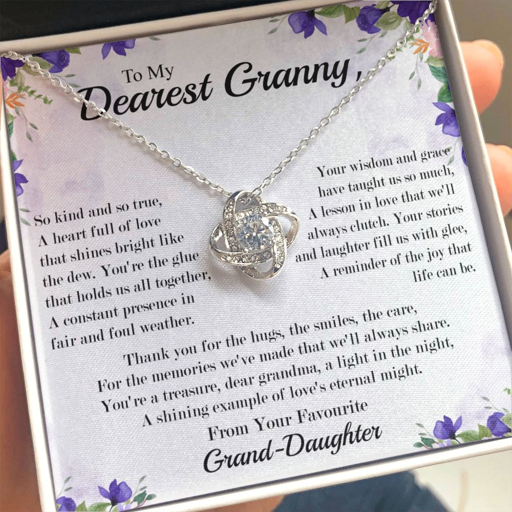 Dearest Granny - From Your Favorite Granddaughter -  Premium Love Knot Necklace