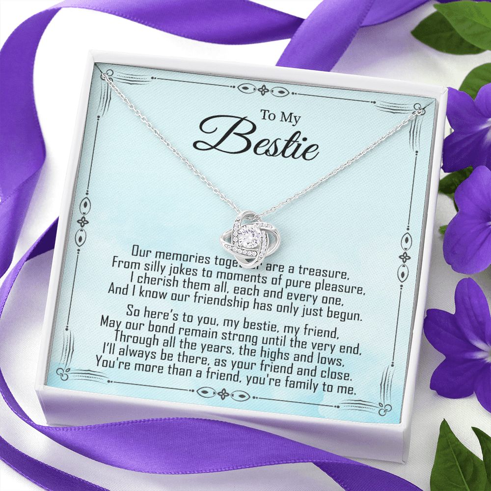To My Bestie - Friendship Just Begun -  Premium Love Knot Necklace