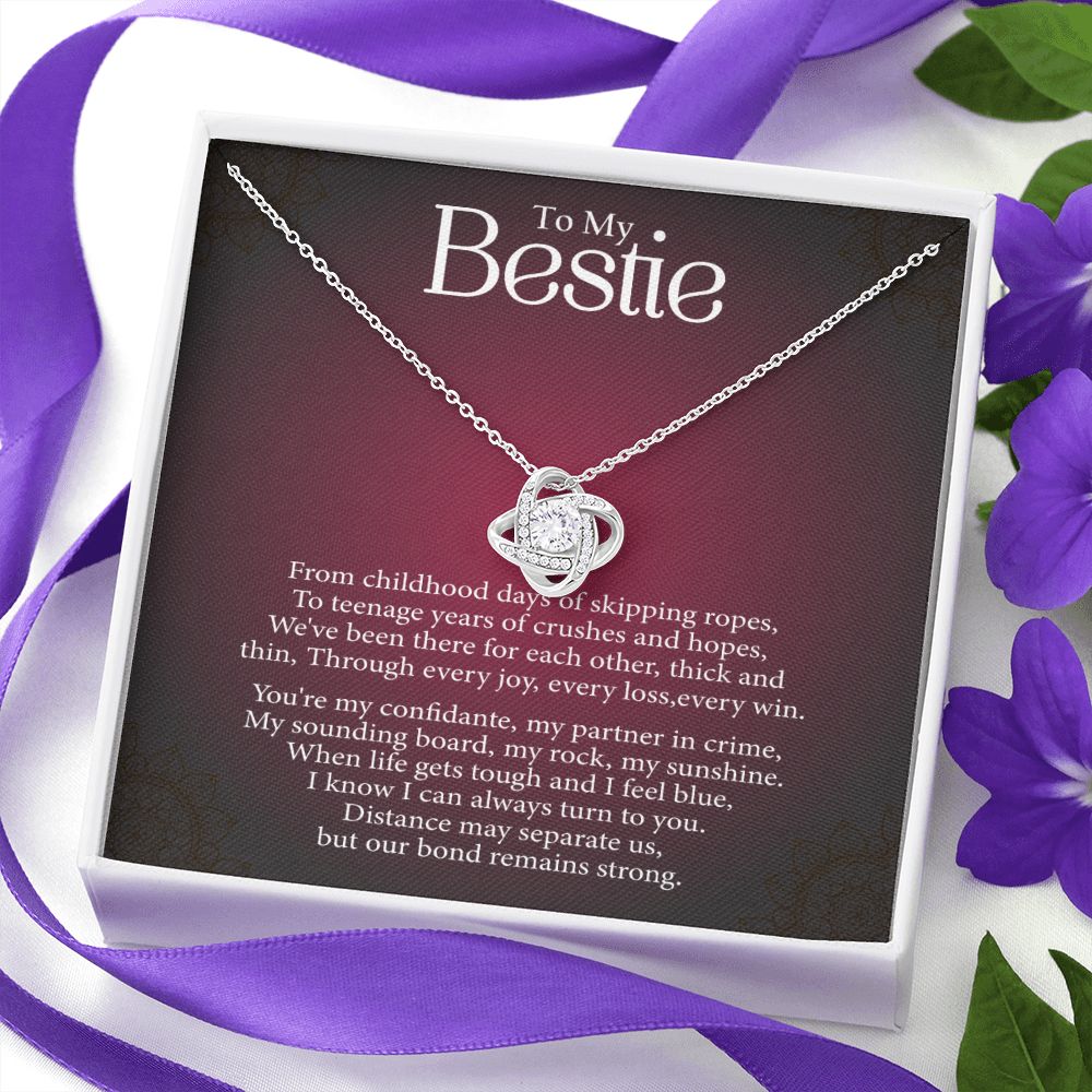 To My Bestie - Every Loss and Every Win -  Premium Love Knot Necklace
