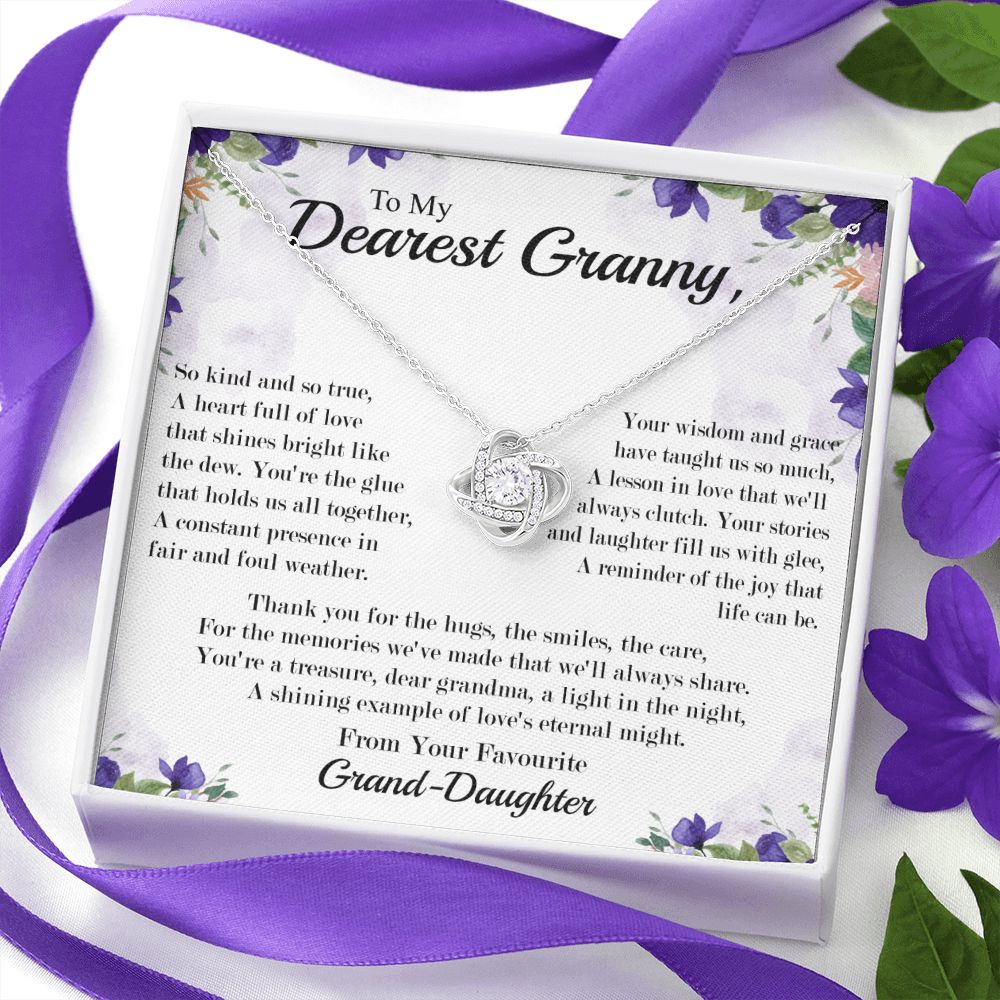Dearest Granny - From Your Favorite Granddaughter -  Premium Love Knot Necklace