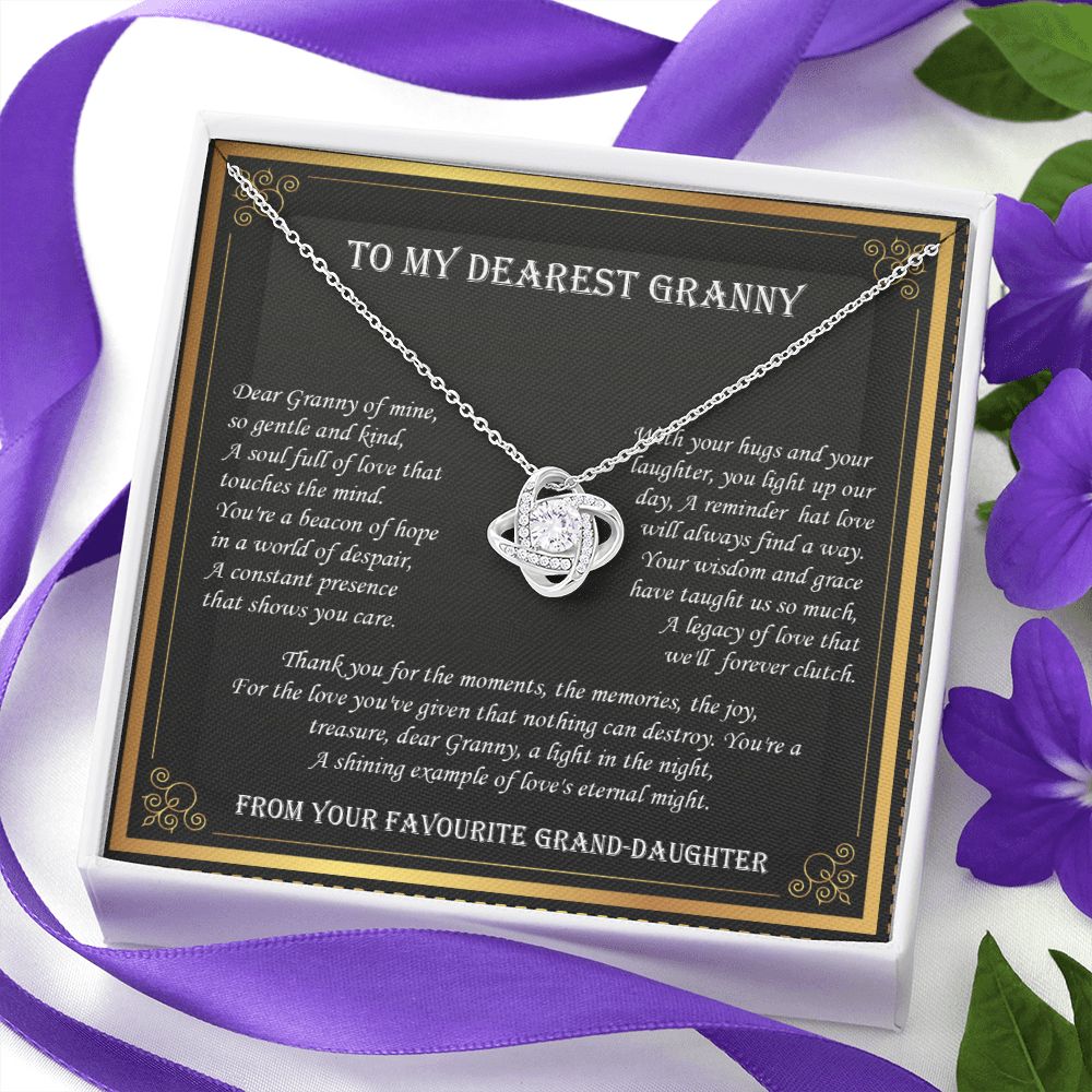 To My Granny - Shining Example of Love - Premium Love Knot Necklace