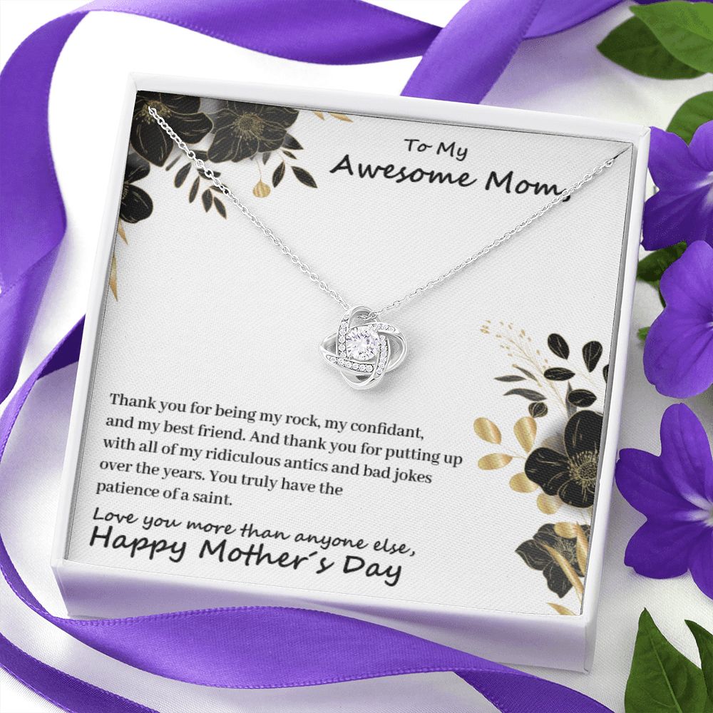 To My Mom - Thanks For Being My Rock - Premium Love Knot Necklace