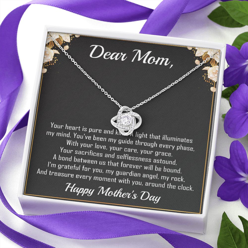 Dear Mom - Heart Pure and Kind -  Premium Love Knot Necklace