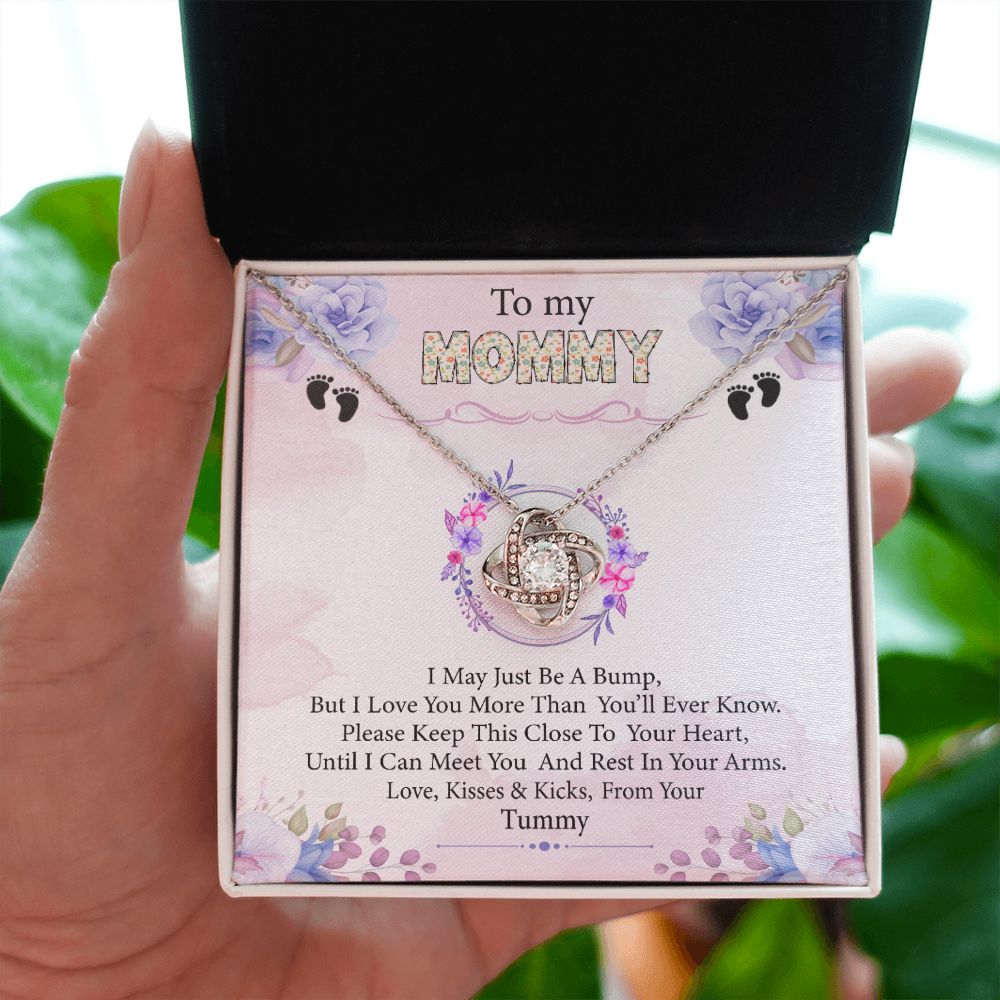 To My Mommy- Bump From Your Tummy - Premium Love Knot Necklace