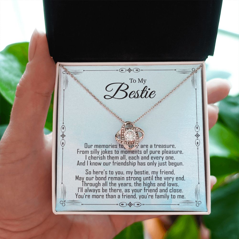 To My Bestie - Friendship Just Begun -  Premium Love Knot Necklace