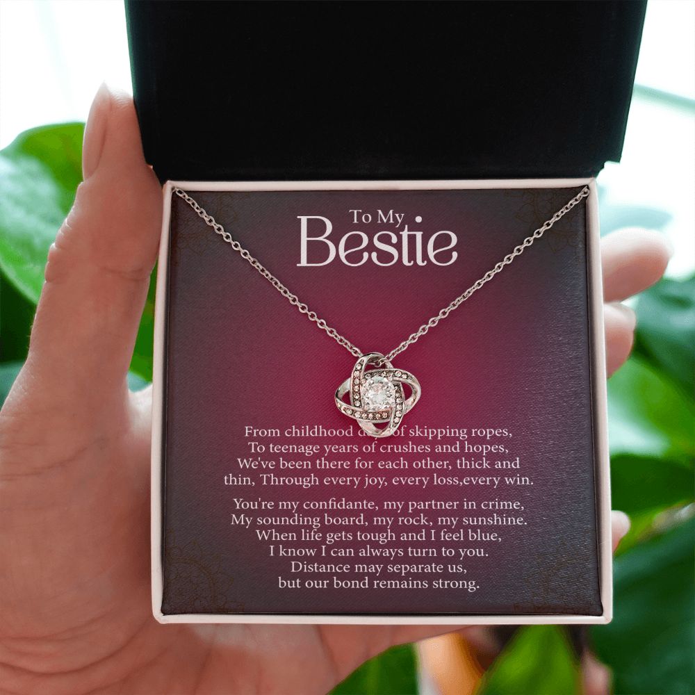 To My Bestie - Every Loss and Every Win -  Premium Love Knot Necklace