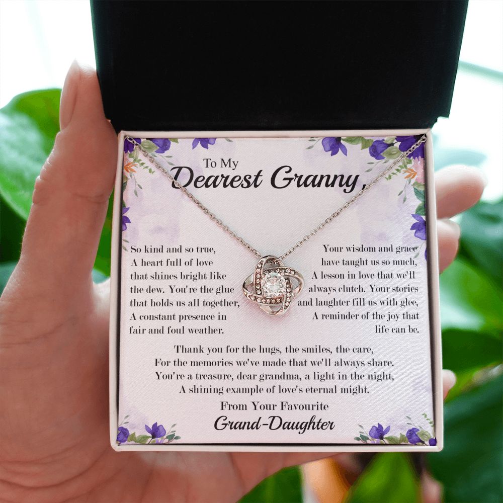 Dearest Granny - From Your Favorite Granddaughter -  Premium Love Knot Necklace