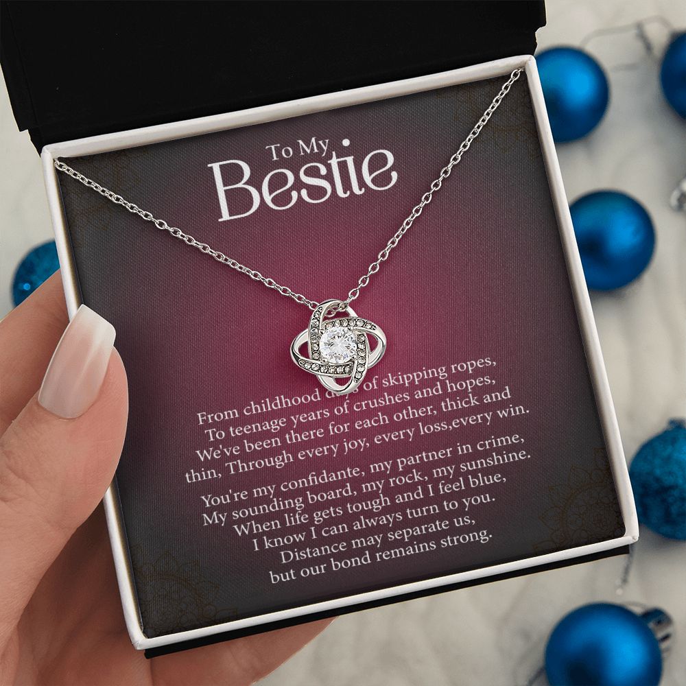 To My Bestie - Every Loss and Every Win -  Premium Love Knot Necklace