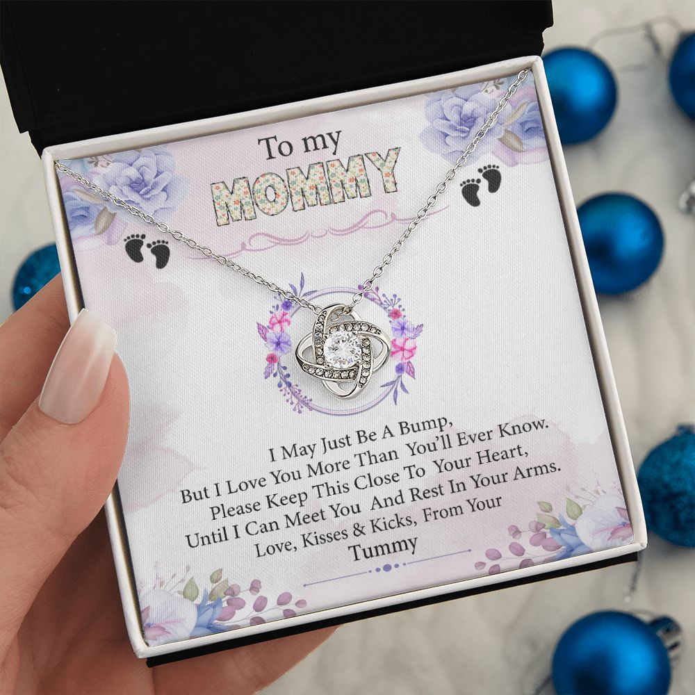 To My Mommy- Bump From Your Tummy - Premium Love Knot Necklace
