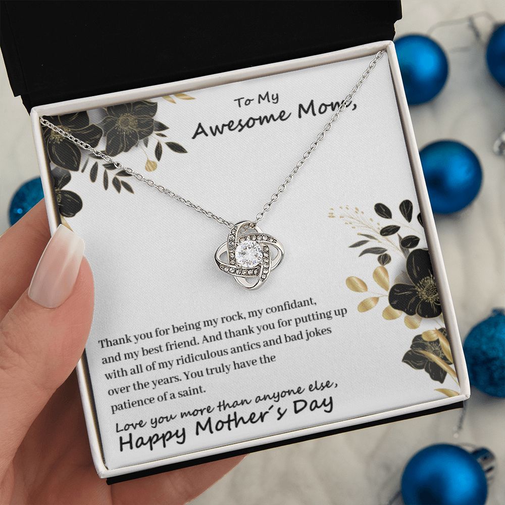 To My Mom - Thanks For Being My Rock - Premium Love Knot Necklace