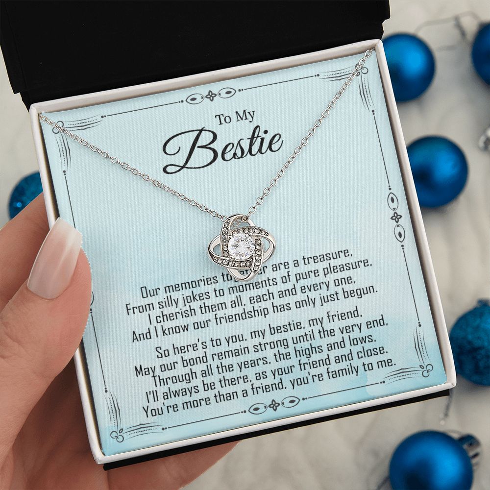 To My Bestie - Friendship Just Begun -  Premium Love Knot Necklace