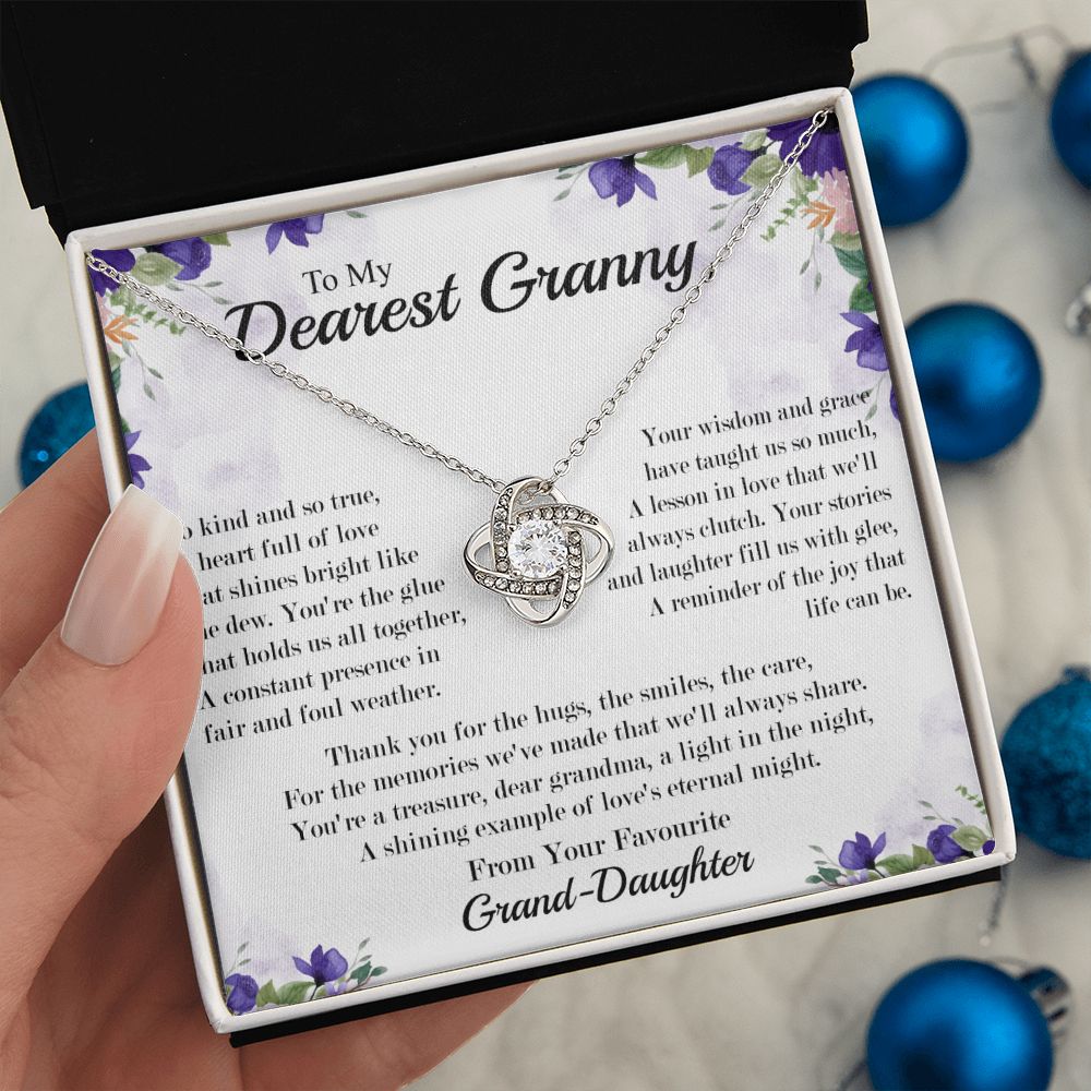 Dearest Granny - From Your Favorite Granddaughter -  Premium Love Knot Necklace
