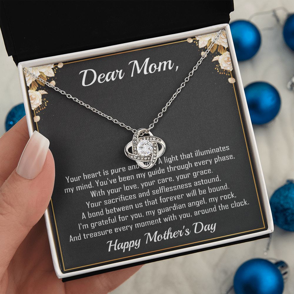 Dear Mom - Heart Pure and Kind -  Premium Love Knot Necklace