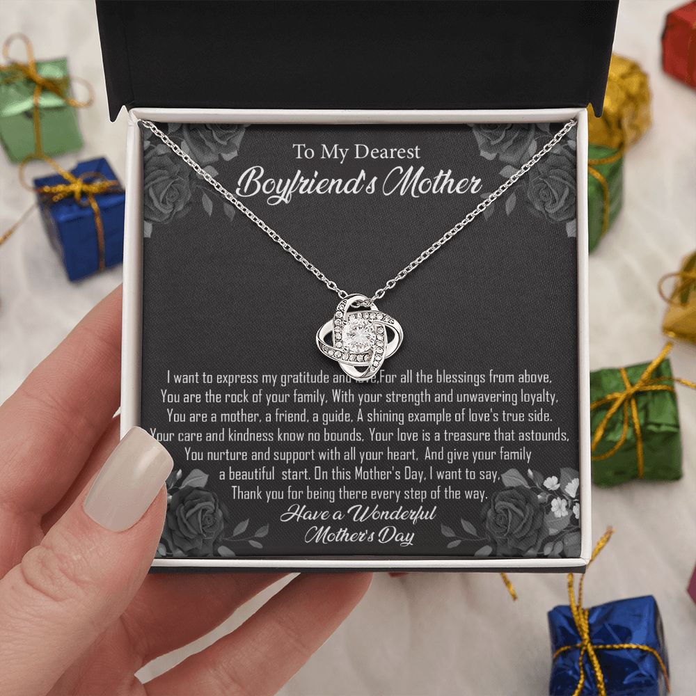 To My Boyfriends Mother - Kindness knows No Bounds -  Premium Love Knot Necklace