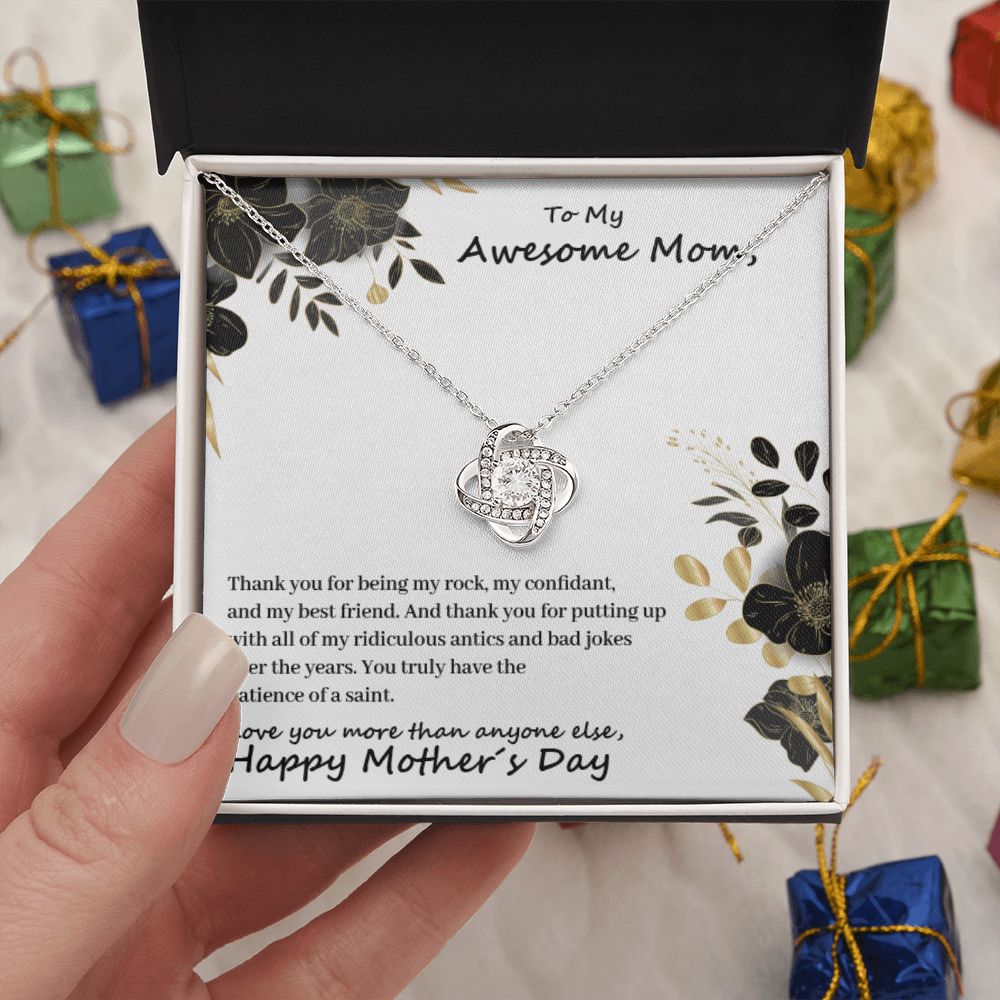 To My Mom - Thanks For Being My Rock - Premium Love Knot Necklace