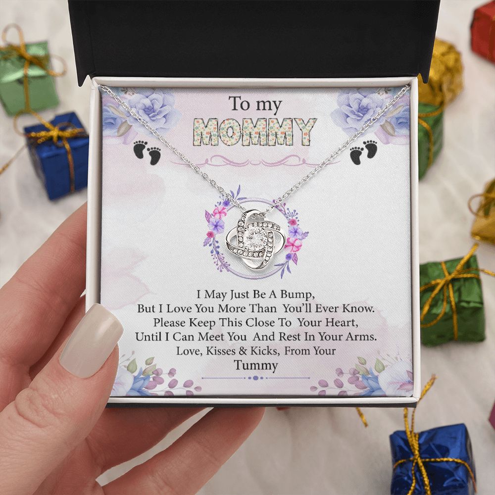 To My Mommy- Bump From Your Tummy - Premium Love Knot Necklace