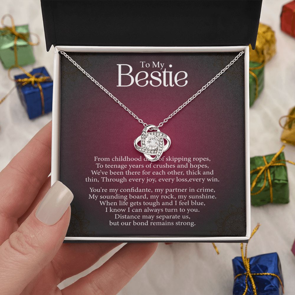 To My Bestie - Every Loss and Every Win -  Premium Love Knot Necklace