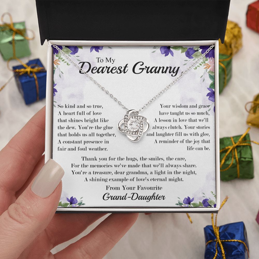 Dearest Granny - From Your Favorite Granddaughter -  Premium Love Knot Necklace