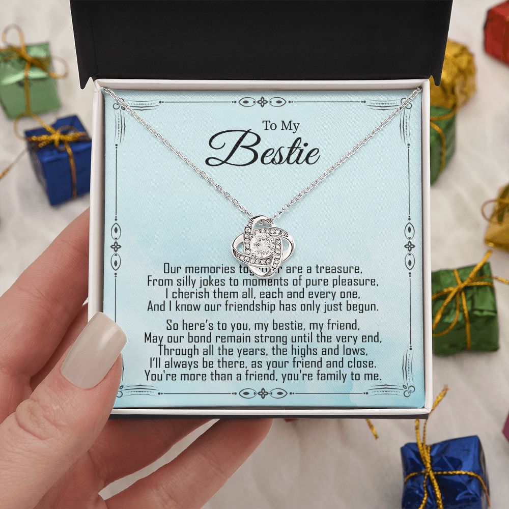 To My Bestie - Friendship Just Begun -  Premium Love Knot Necklace