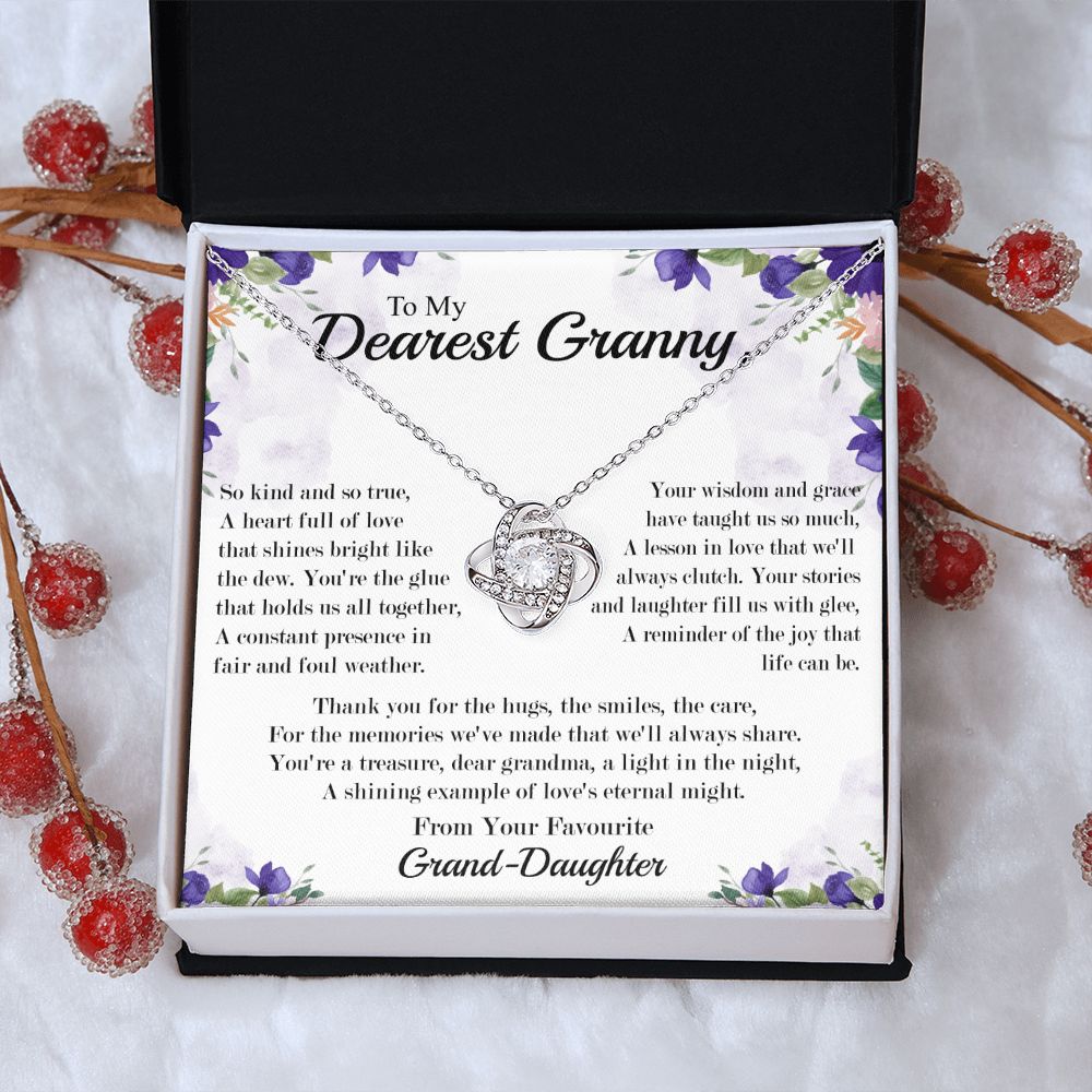 Dearest Granny - From Your Favorite Granddaughter -  Premium Love Knot Necklace