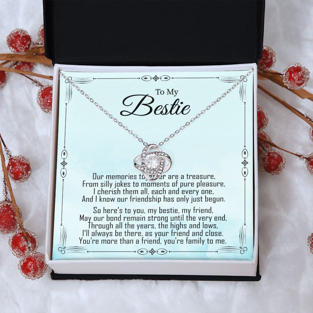 To My Bestie - Friendship Just Begun -  Premium Love Knot Necklace