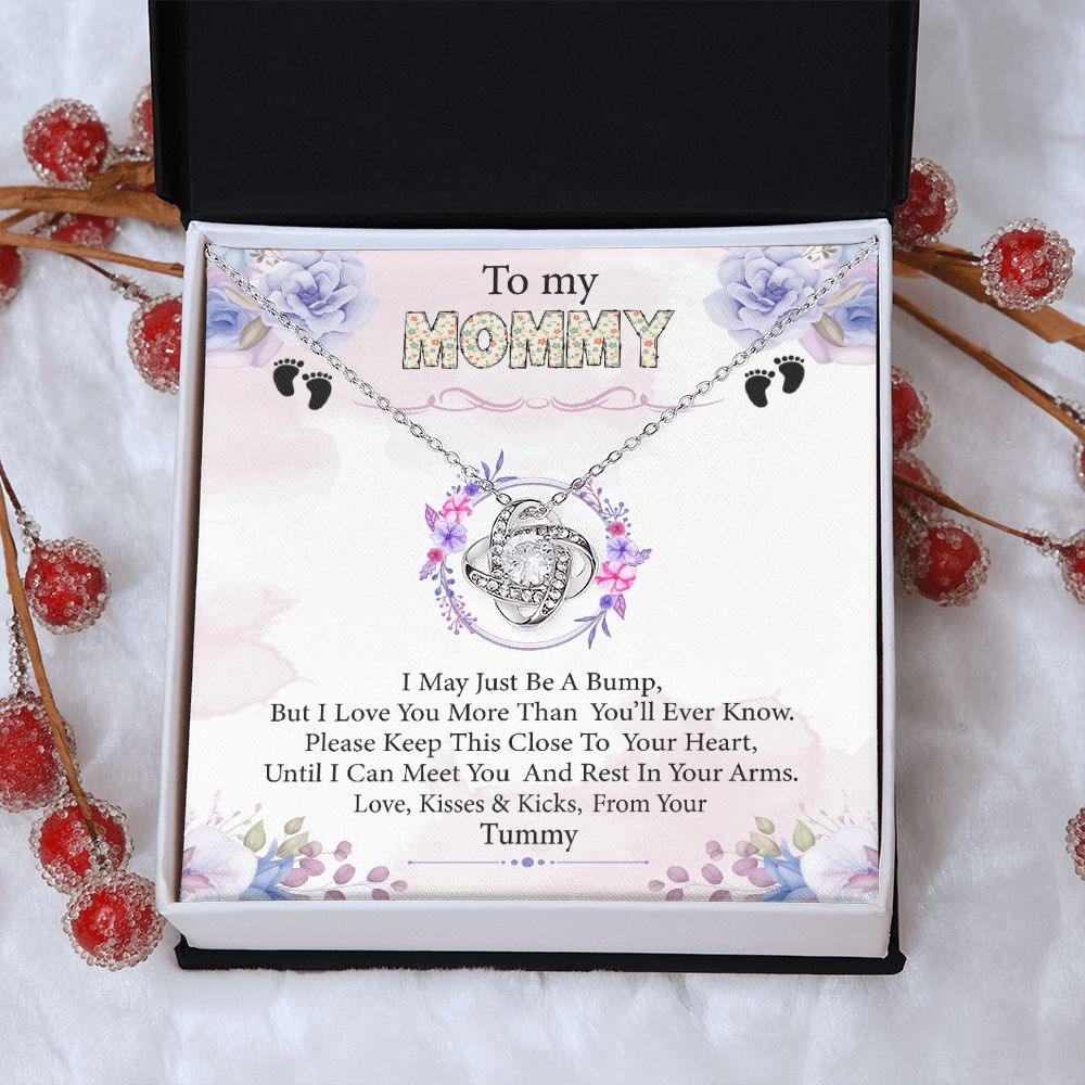 To My Mommy- Bump From Your Tummy - Premium Love Knot Necklace