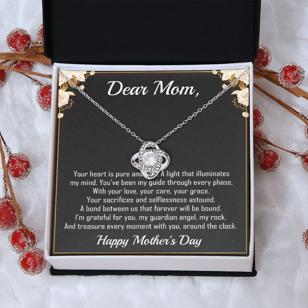 Dear Mom - Heart Pure and Kind -  Premium Love Knot Necklace