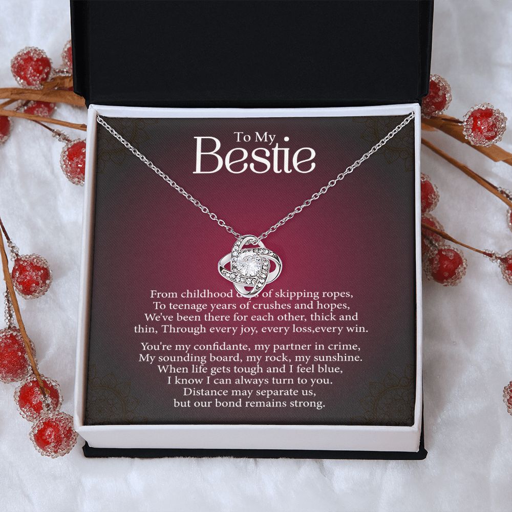 To My Bestie - Every Loss and Every Win -  Premium Love Knot Necklace